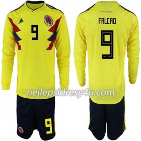 Fotbalový Dres Kolumbie Falcao 9 Dětské Domácí MS 2018 Dlouhý Rukáv